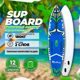 Надувной SUP-борд FunWater 11' Monkey (MySup, Feath-R-Light) board / Двухслойная сап-доска / Сапборд с веслом